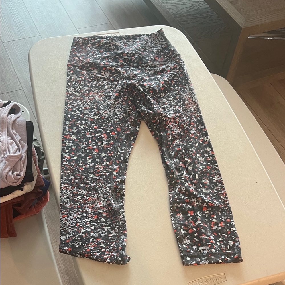 lululemon athletica Black and Red Patterned Leggings